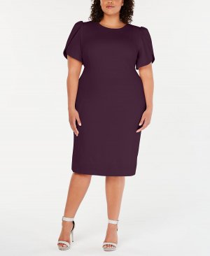 Платье-футляр больших размеров с пышными рукавами Calvin Klein