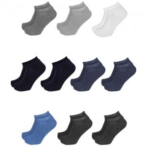 Носки детские 10 пар TUOSITE TSS1801-2-24-26 синий/голубой/тесно-синий/белый/темно-серый/серый. Цвет: синий/серый/голубой/белый