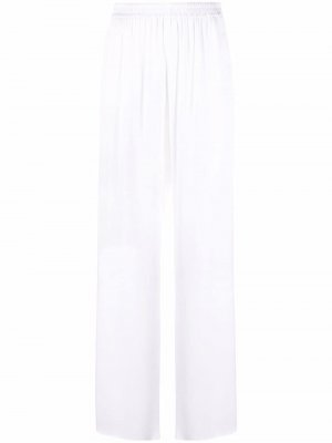 Шелковые брюки широкого кроя Giorgio Armani. Цвет: белый