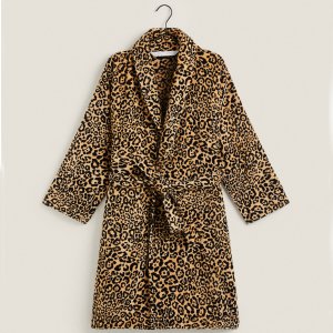Банный халат Leopard Jacquard, коричневый/черный Zara Home