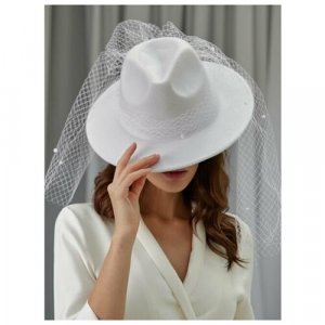 Шляпа , размер универсальный, белый Diana Pavlovskaya. Цвет: белый