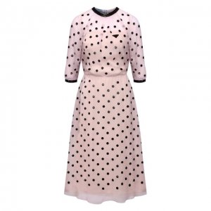 Шелковое платье с отделкой пайетками Prada. Цвет: розовый