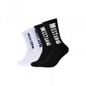 Теннисные носки мужские черные белые упаковка 4 шт. MUSTANG, цвет schwarz Mustang