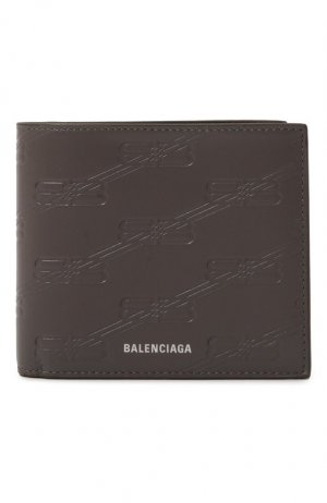 Кожаное портмоне Balenciaga. Цвет: серый