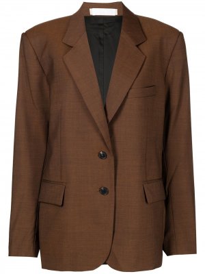 Colour-block oversized blazer Litkovskaya. Цвет: коричневый