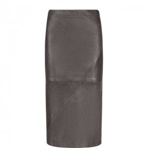 Кожаная юбка-карандаш с эластичным поясом Brunello Cucinelli. Цвет: серебряный