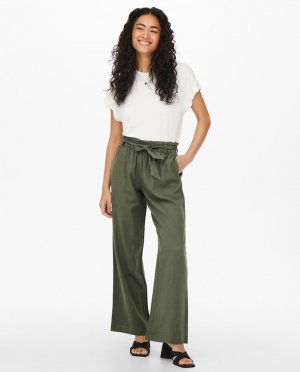 Женские широкие брюки с завышенной талией jdy, зеленый JDY. Цвет: зеленый