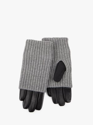 Кожаные перчатки с трикотажной отделкой totes, серый/черный Totes