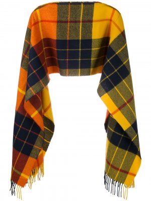 Клетчатый шарф-пончо Comme Des Garçons Shirt. Цвет: желтый