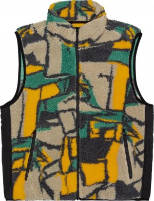 Жилет Block Sherpa Vest 'Multicolor', разноцветный Stussy