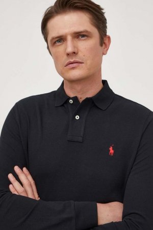 Хлопковая рубашка с длинными рукавами , черный Polo Ralph Lauren