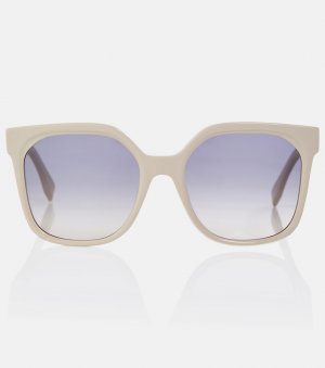Квадратные солнцезащитные очки с надписью , бежевый Fendi