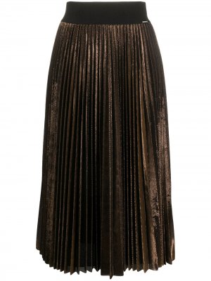 Плиссированная юбка миди LIU JO. Цвет: коричневый