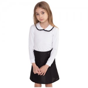 Школьная блузка для девочки, цвет белый, рост 122 Мануфактурная лавка. Цвет: белый