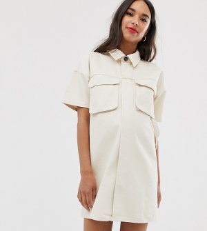 Джинсовое платье-рубашка ASOS DESIGN Maternity-Белый Maternity