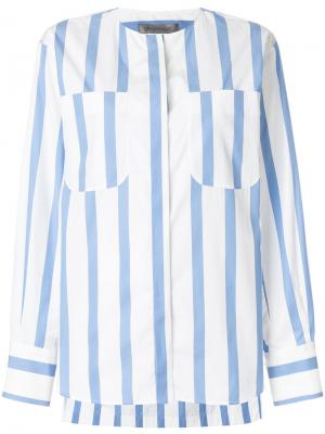Приталенная полосатая блузка Sportmax. Цвет: синий
