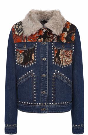 Джинсовая куртка прямого кроя с декоративной отделкой Stella McCartney. Цвет: синий