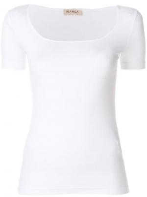 Приталенная футболка с короткими рукавами Blanca. Цвет: белый