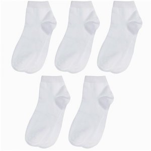 Комплект из 5 пар детских коротких носков белые, размер 18-20 ХОХ. Цвет: белый