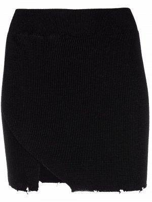 LANEUS knitted mini skirt. Цвет: черный