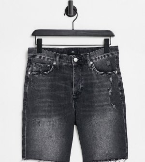 Серые зауженные джинсовые шорты Big & Tall-Серый River Island