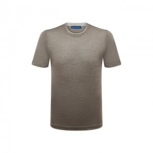 Шелковая футболка Andrea Campagna. Цвет: коричневый
