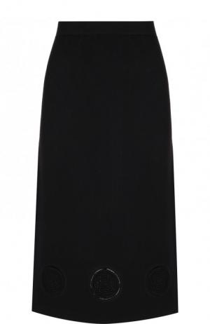 Однотонная юбка-миди из вискозы Tse. Цвет: черный