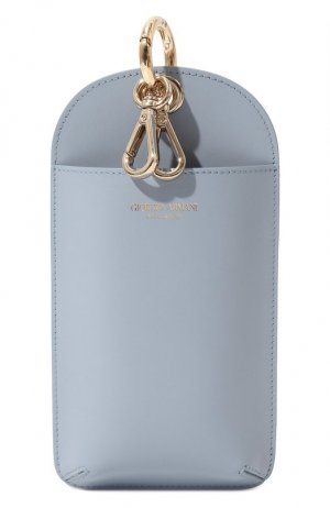 Кожаный чехол для iPhone Giorgio Armani. Цвет: голубой