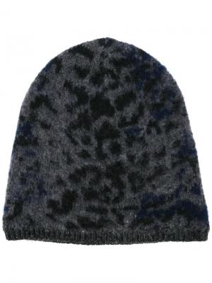 Жаккардовая шапка с леопардовым принтом John Varvatos. Цвет: синий