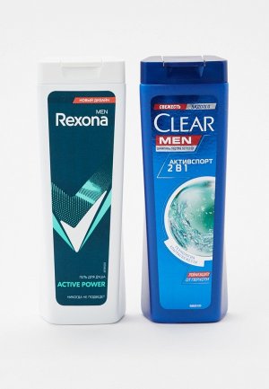 Набор для ухода за телом Dove Ты В Игре, Clear Men & Rexona, подарочный. Цвет: прозрачный