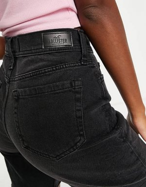 Черные джинсовые шорты с необработанным краем Hollister
