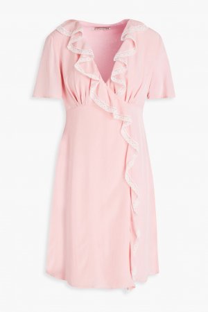Платье мини Sherilyn из кади с кружевной отделкой и запахом , розовый ALEXACHUNG