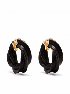 Twisted hoop earrings Bottega Veneta. Цвет: коричневый