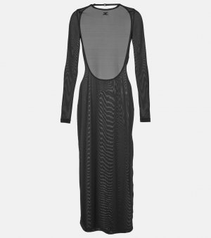 Платье миди из джерси с открытой спиной Courrèges, черный Courreges