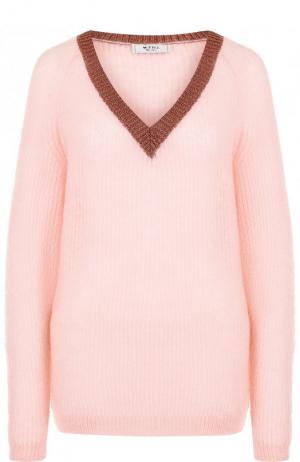 Вязаный пуловер с V-образным вырезом Weill. Цвет: светло-розовый