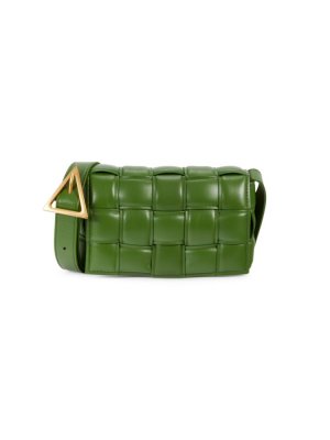 Текстурированная кожаная сумка через плечо , зеленый Bottega Veneta