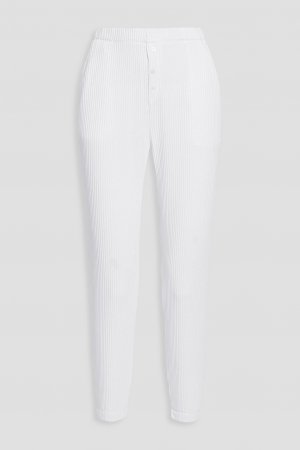 Спортивные брюки эластичной вязки из хлопка Supima и смесового микромодала вафельной , белый Stateside