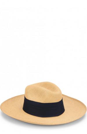 Соломенная шляпа с лентой Artesano. Цвет: бежевый