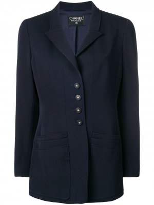 Пиджак с многослойными карманами Chanel Pre-Owned. Цвет: синий