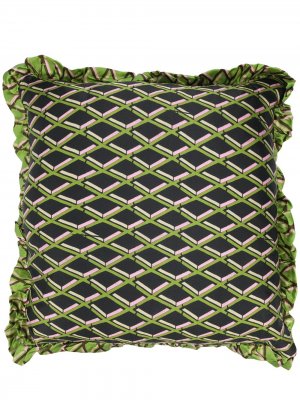 Подушка с геометричным принтом Preen By Thornton Bregazzi. Цвет: зеленый