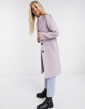 Лавандовое однобортное пальто -Фиолетовый цвет Gianni Feraud