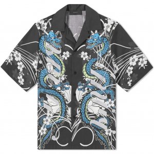 Рубашка CNY Dragon Short Sleeve Vacation, черный/мультиколор Amiri