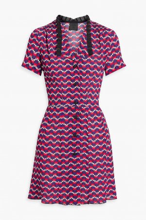 Платье-рубашка мини из крепа с принтом ANNA SUI, фиолетовый Sui