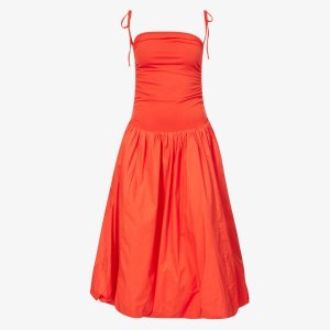 Платье миди Alexa из эластичной ткани с пышными краями , оранжевый Amy Lynn