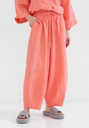 Брюки домашние Norveg HomeStory Linen. Цвет: коралловый