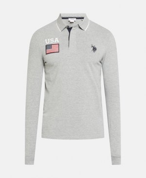 Рубашка-поло с длинными рукавами , цвет Medium Grey U.S. Polo Assn.