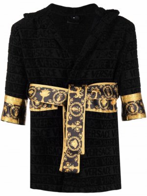 Халат с декором Barocco Versace. Цвет: черный