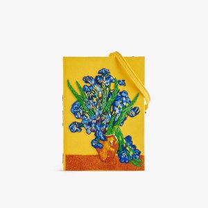 Ваза с ирисами Van Gogh, клатч из шерсти и шелка , цвет sunflower br Olympia Le-Tan