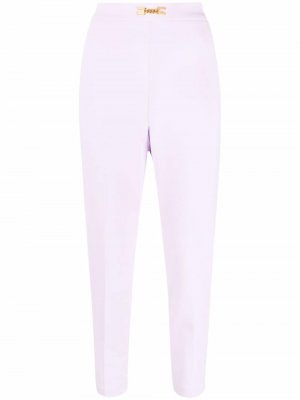 Укороченные брюки с пряжками Elisabetta Franchi. Цвет: фиолетовый
