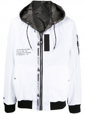 Двусторонняя куртка с капюшоном и логотипом AAPE BY *A BATHING APE®. Цвет: белый